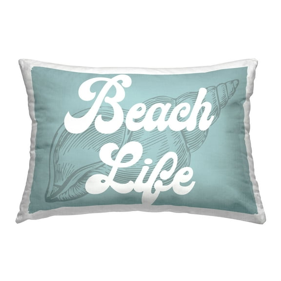 Stupell Industries Retro Beach Life Shell Decorative Printed Throw Pillow, 14 x 20