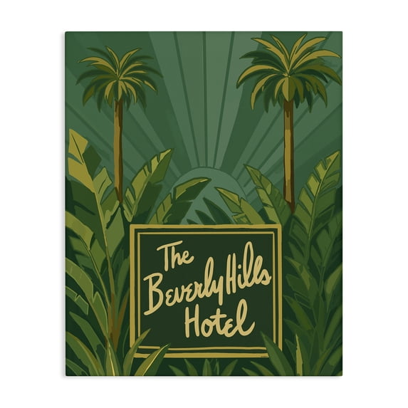 Stupell Industries Coastal Retro Beverly Hills Hotel Canvas Art, 30 x 40, by Amelia Noyes