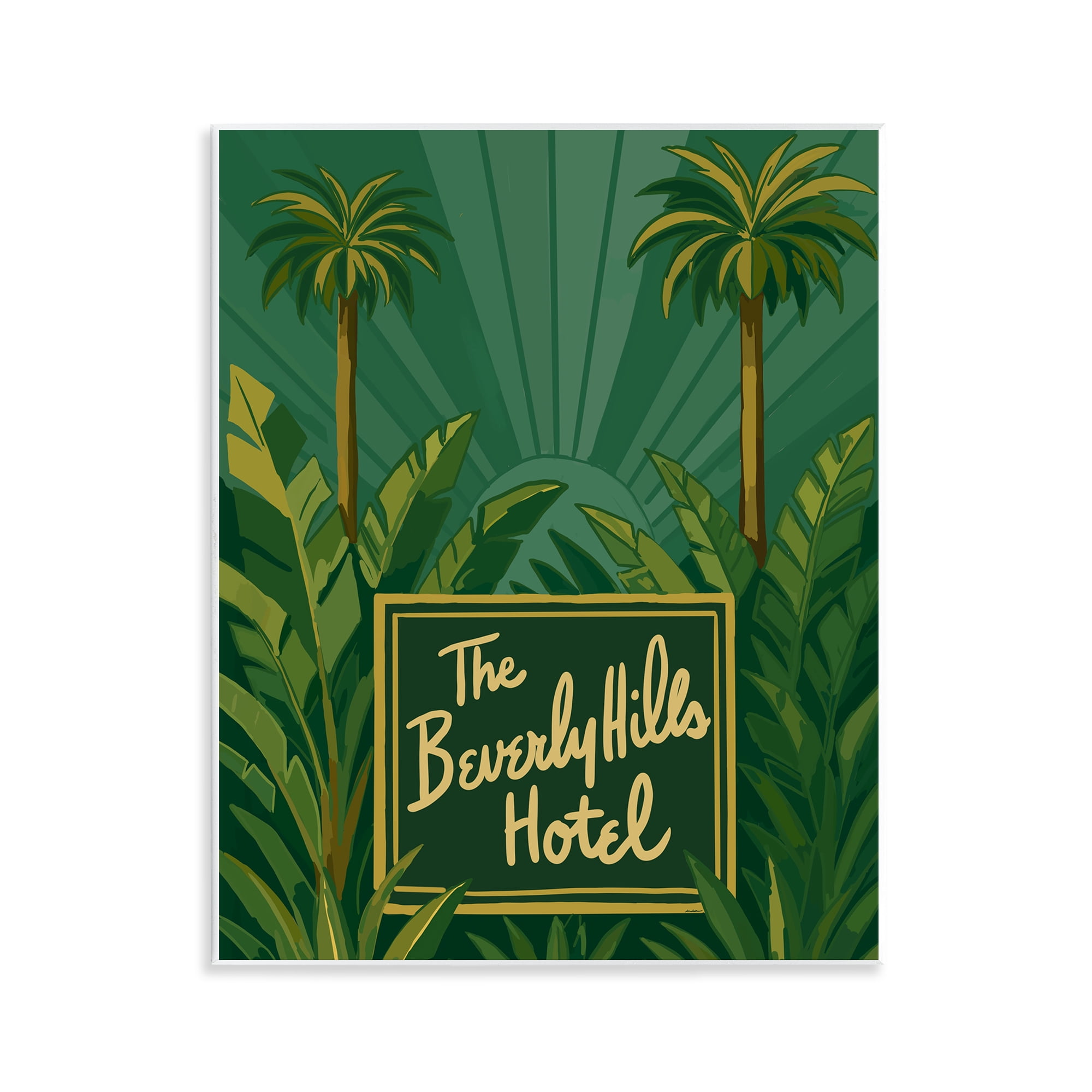 Stupell Industries Retro Beverly Hills Hotel Wall Plaque Art, design by Amelia Noyes