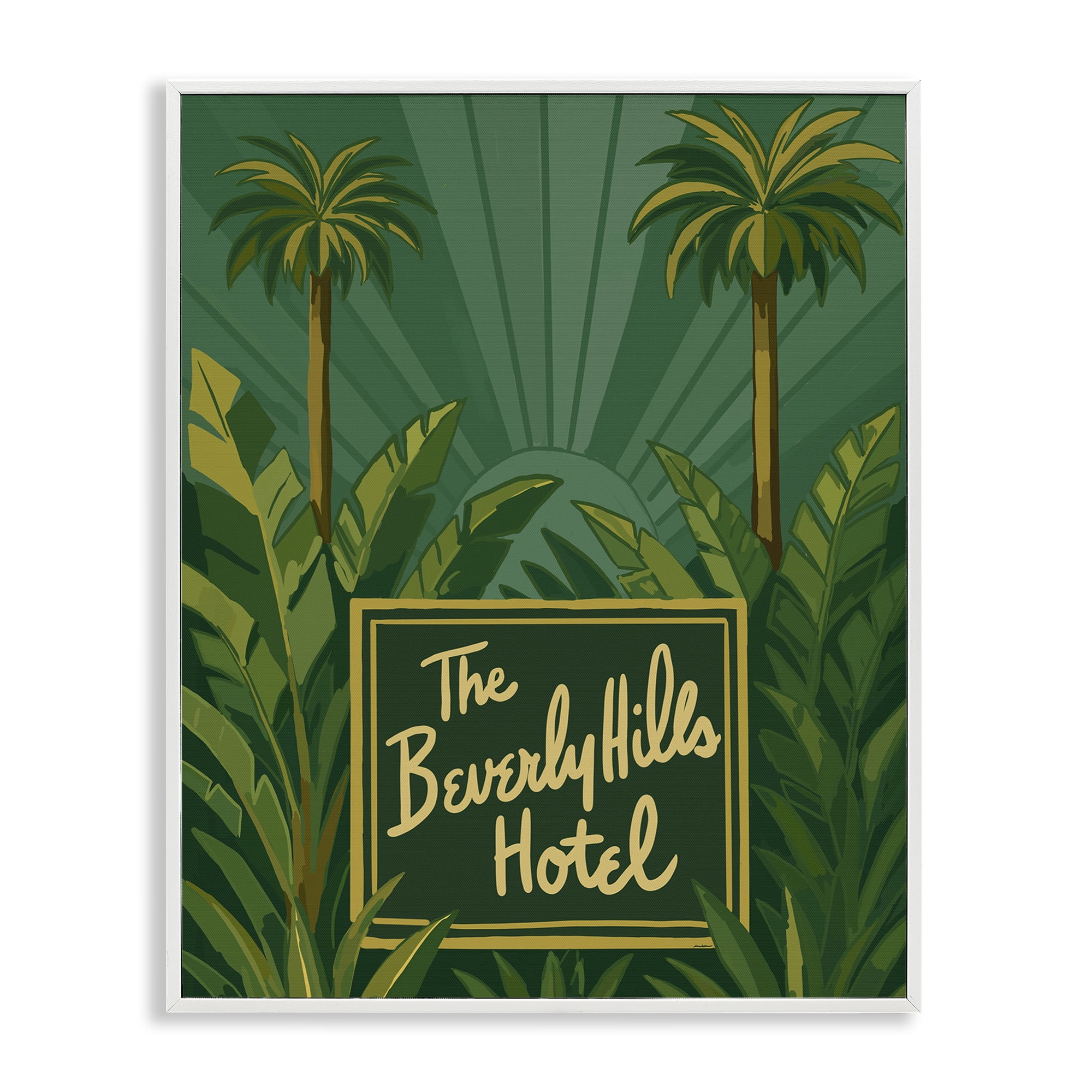 Stupell Industries Retro Beverly Hills Hotel White Framed Giclee Art, design by Amelia Noyes