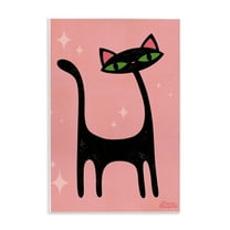 Stupell Industries Retro Black Cat Animals & Insects Painting Unframed Art Print Wall Art, 10 x 15