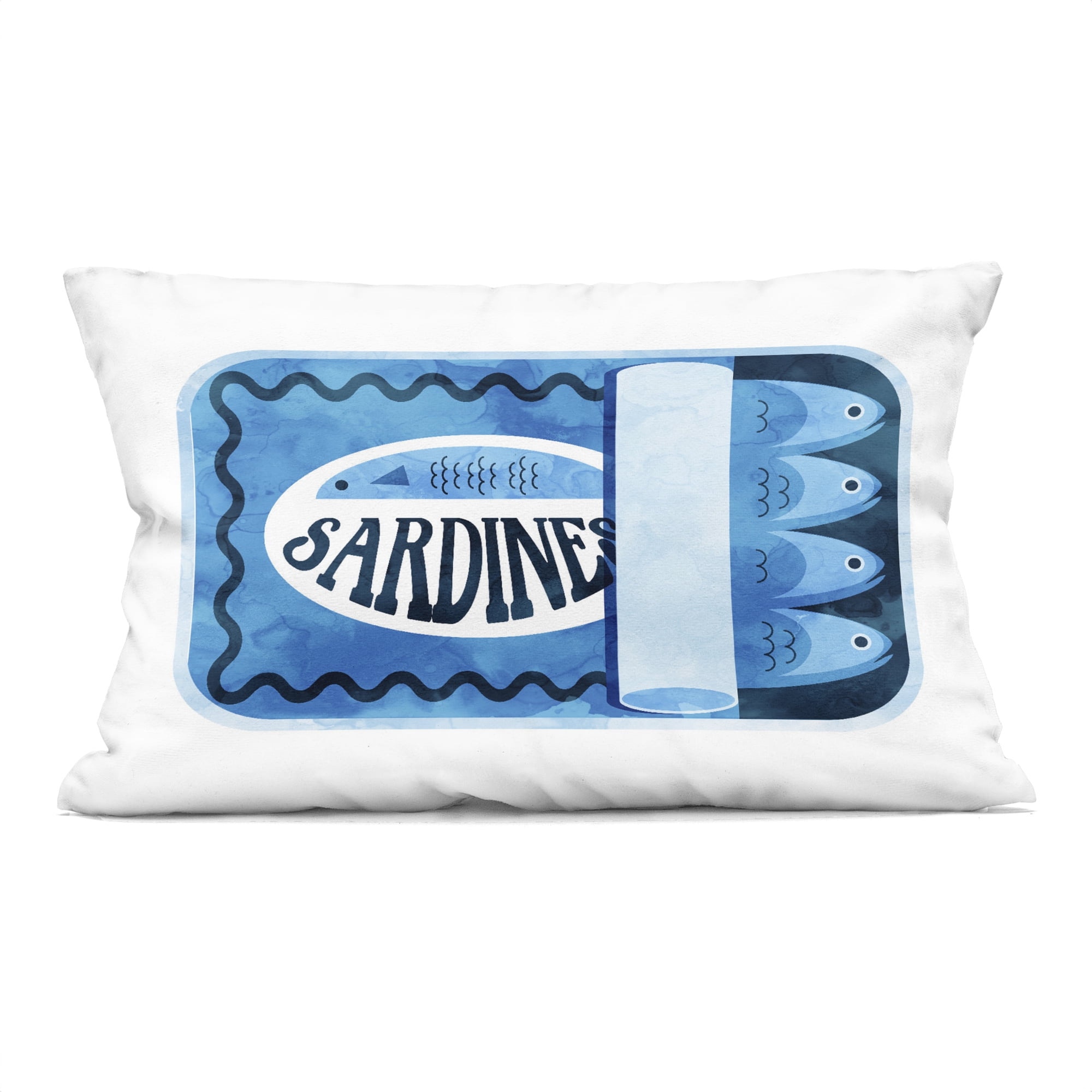Stupell Industries Retro Blue Sardine Tin Decorative Printed Throw Pillow, design by Daphne Polselli