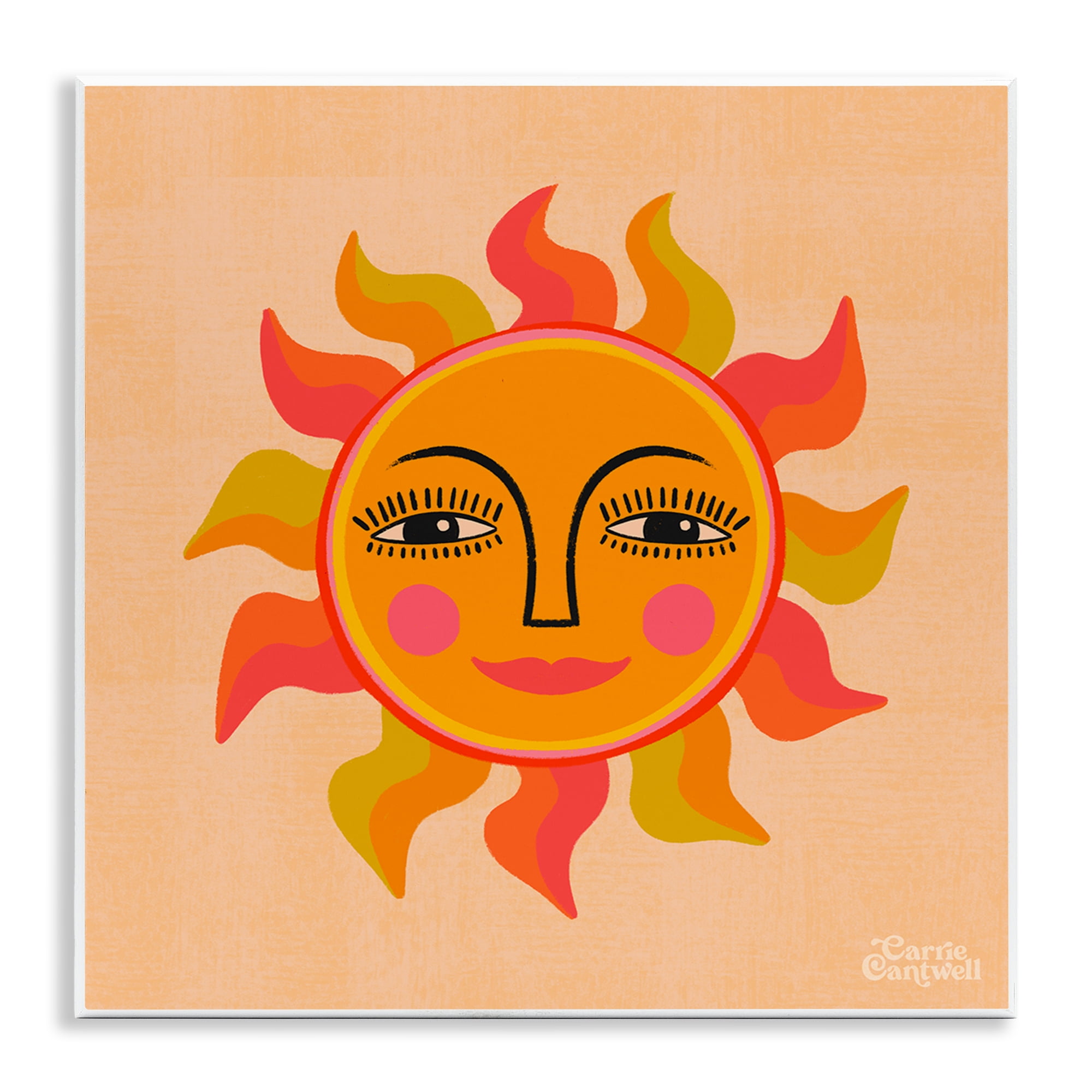 Stupell Industries Retro Boho Sun Landscape & Nature Painting Unframed Art Print Wall Art, 12 x 12