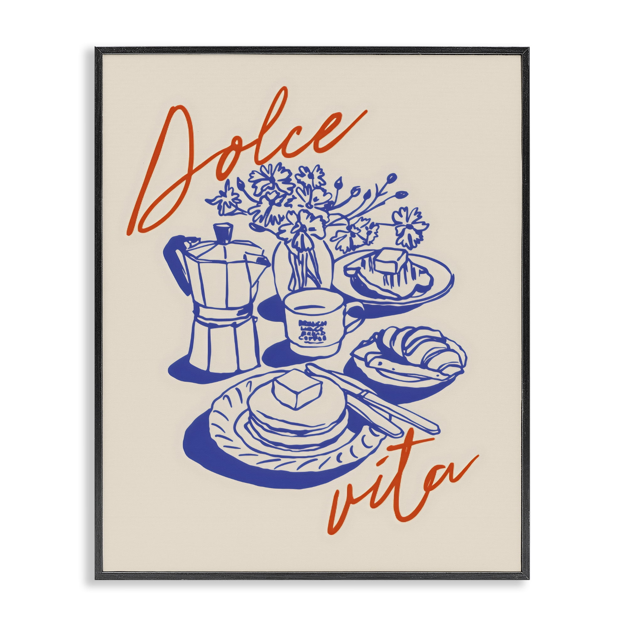 Stupell Industries Retro Breakfast Morning Spread Black Framed Giclee Art, design by The Prints Vibe