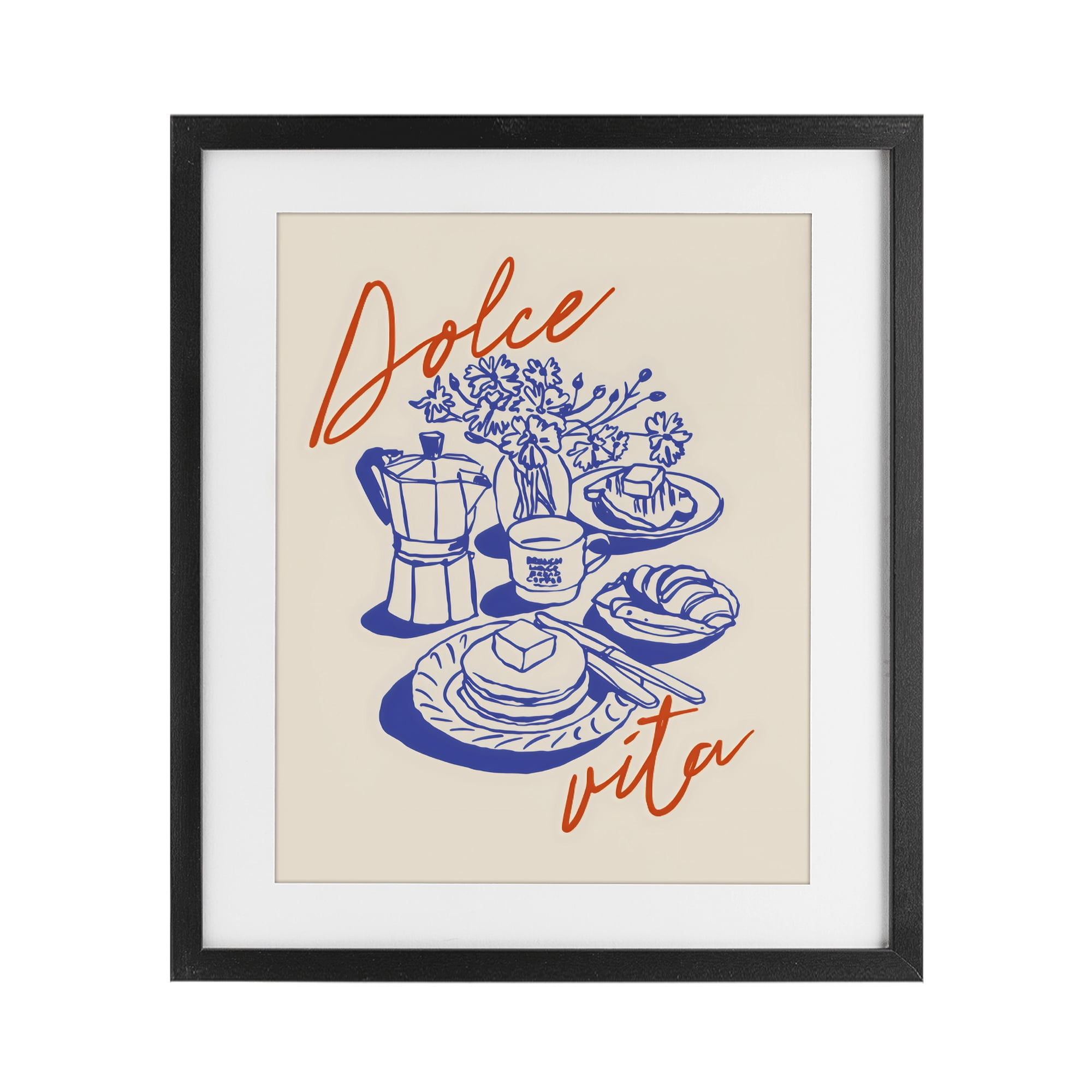Stupell Industries Retro Breakfast Morning Spread Black Framed Print Under Glass, design by The Prints Vibe