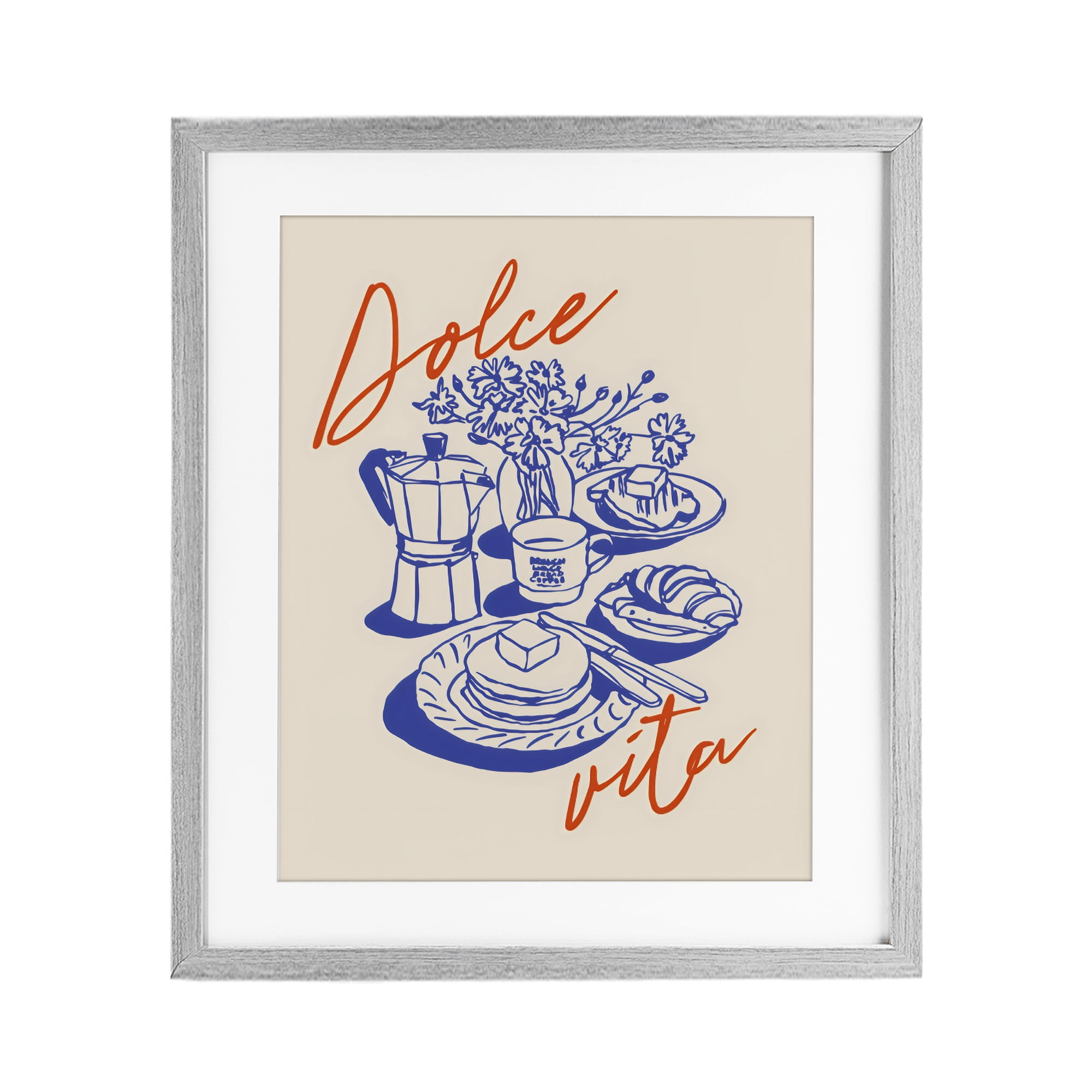 Stupell Industries Retro Breakfast Morning Spread Gray Framed Print Under Glass, design by The Prints Vibe