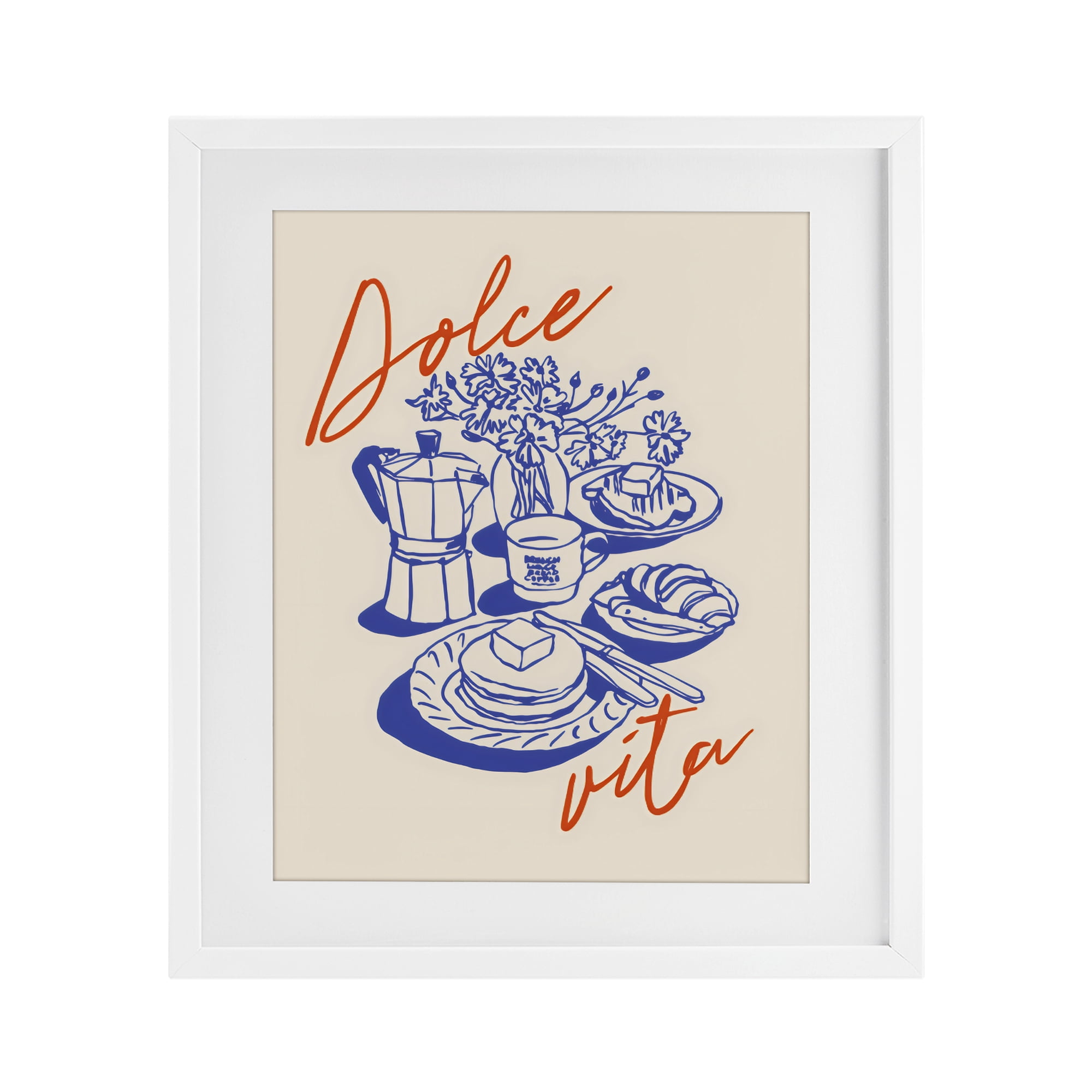 Stupell Industries Retro Breakfast Morning Spread White Framed Print Under Glass, design by The Prints Vibe