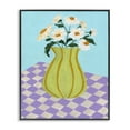 thumbnail image 1 of Stupell Industries Retro Checkers Vase Plants & Flowers Painting Black Framed Art Print Wall Art, 16 x 20, 1 of 2