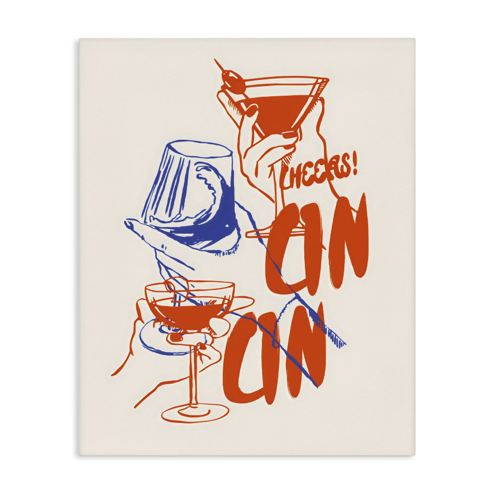 Stupell Industries Retro Cheers Cocktail Toast Canvas Wall Art, design by The Prints Vibe