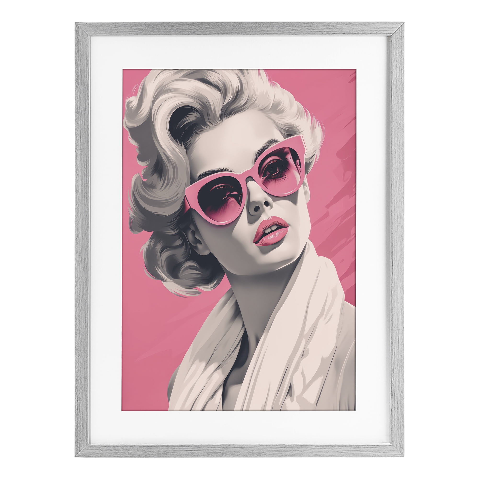 Stupell Industries Retro Chic Glamour Gray Framed Print Under Glass, design by Andrea Haase