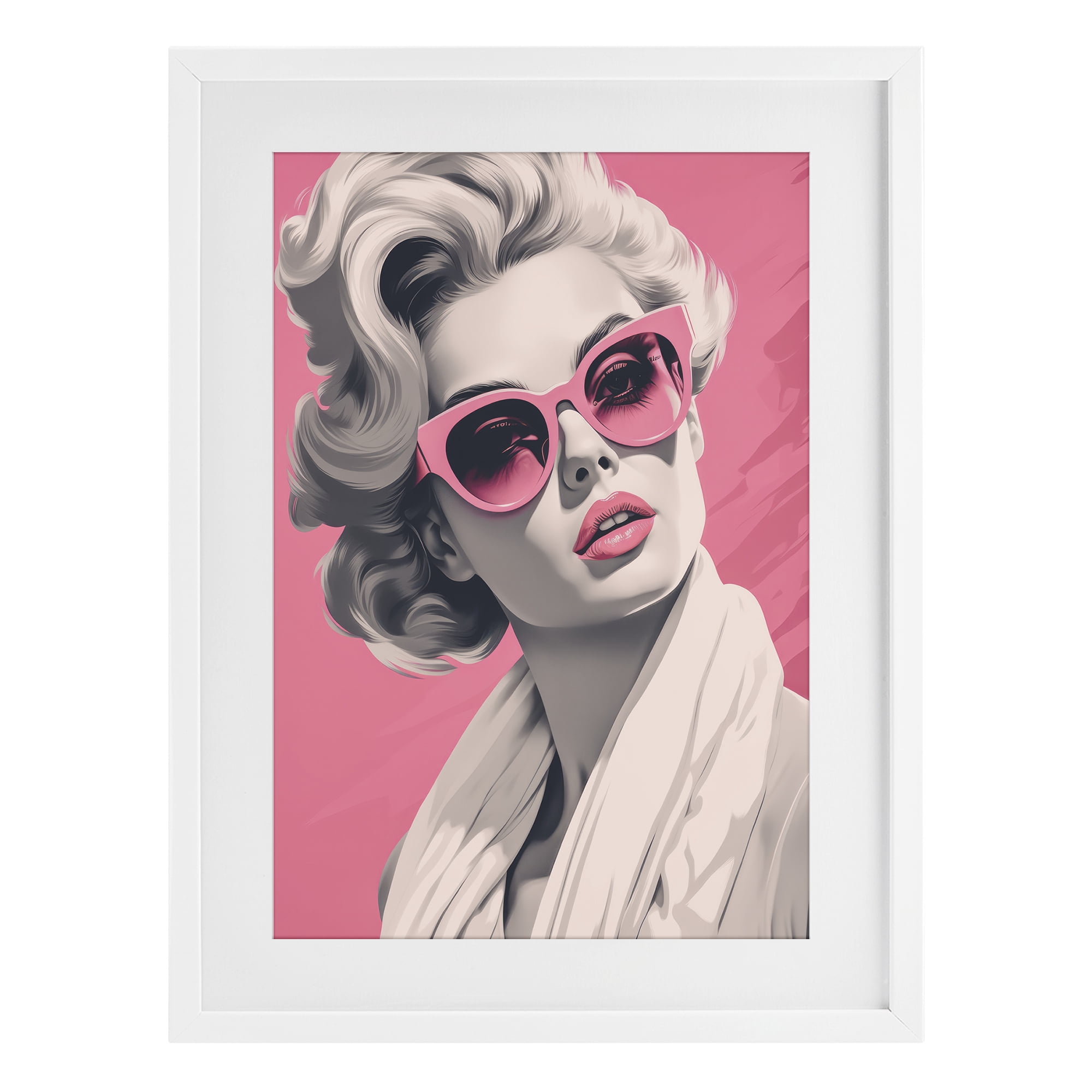 Stupell Industries Retro Chic Glamour White Framed Print Under Glass, design by Andrea Haase