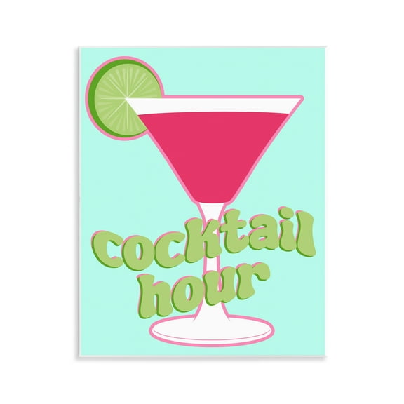 Stupell Industries Retro Cocktail Hour Food & Beverage Painting Unframed Art Print Wall Art, 11 x 14