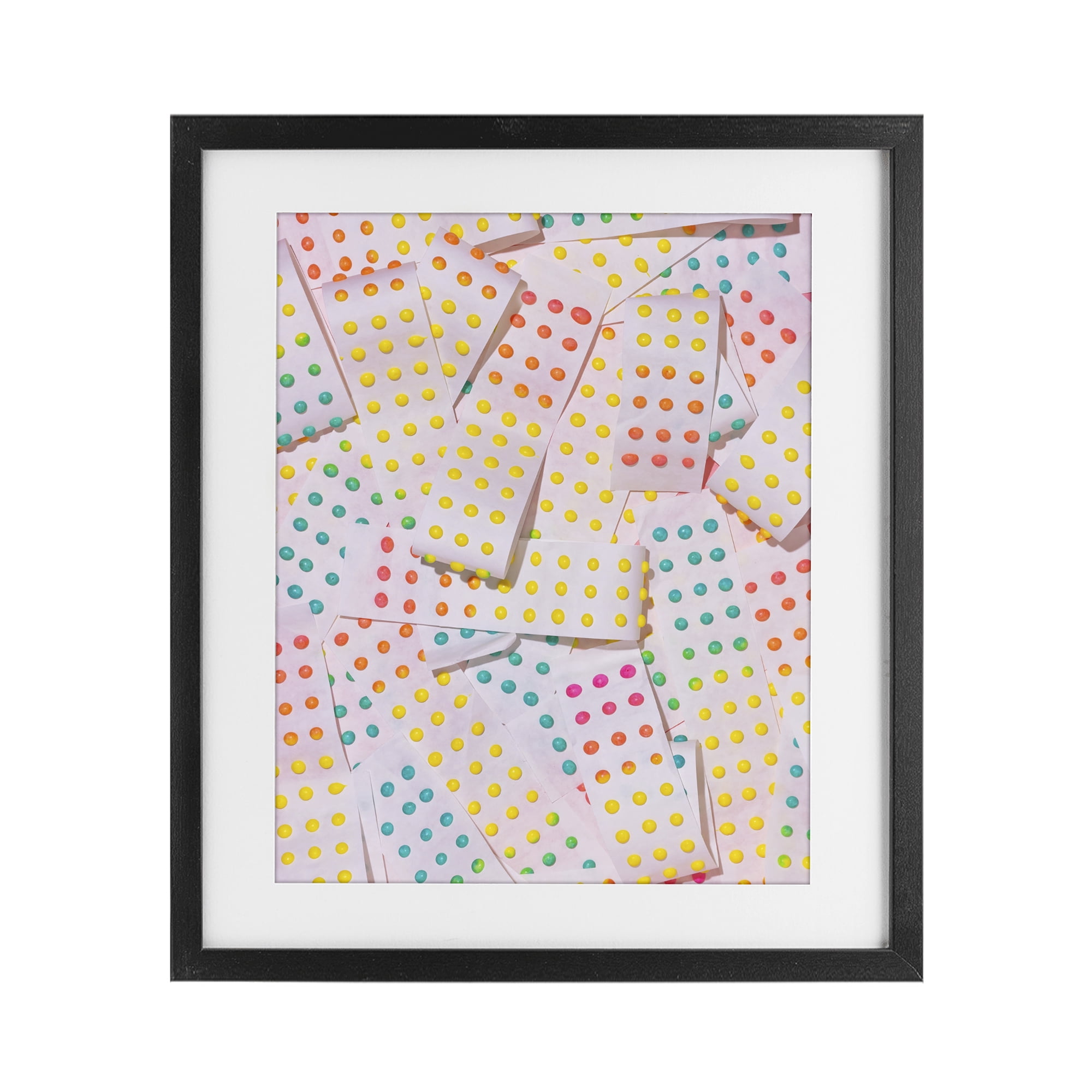 Stupell Industries Retro Color Candy Dots Black Framed Print Under Glass, design by LISH Creative