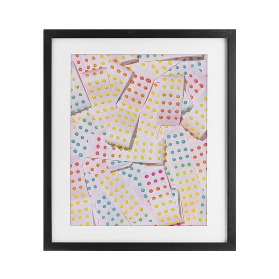 Stupell Industries Contemporary Retro Color Candy Dots Black Framed Print Under Glass, 13 x 16, by LISH Creative