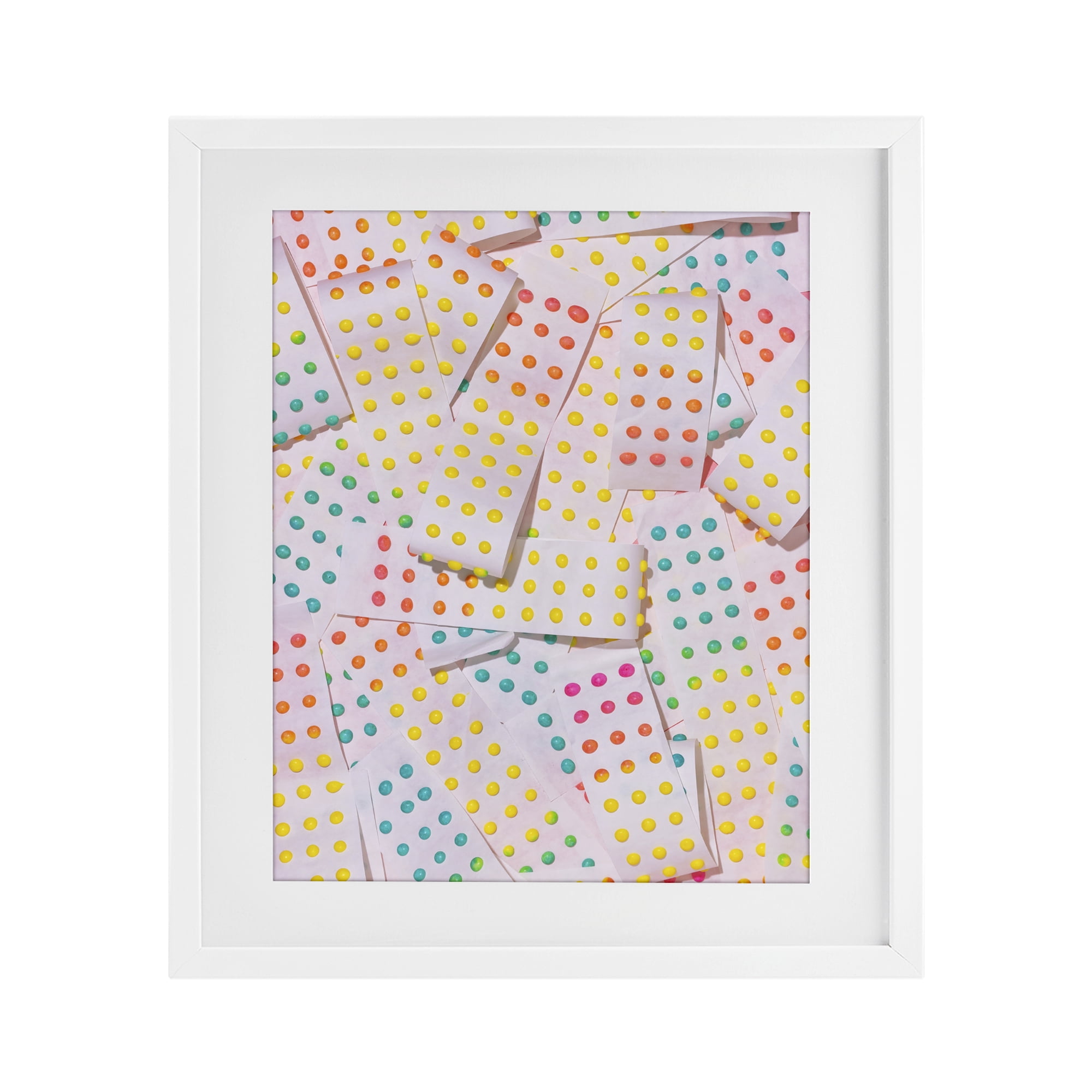 Stupell Industries Retro Color Candy Dots White Framed Print Under Glass, design by LISH Creative