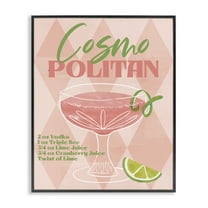 Stupell Industries Retro Cosmopolitan Recipe Food & Beverage Painting Black Framed Art Print Wall Art, 11 x 14