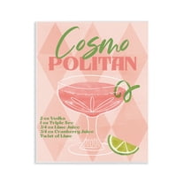 Stupell Industries Retro Cosmopolitan Recipe Food & Beverage Painting Unframed Art Print Wall Art, 11 x 14