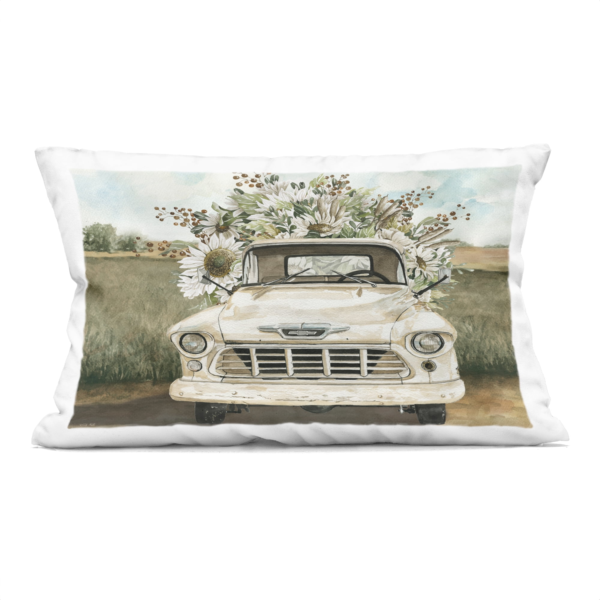 Stupell Industries Retro Country Flowers Delivery Decorative Printed Throw Pillow, design by Cindy Jacobs