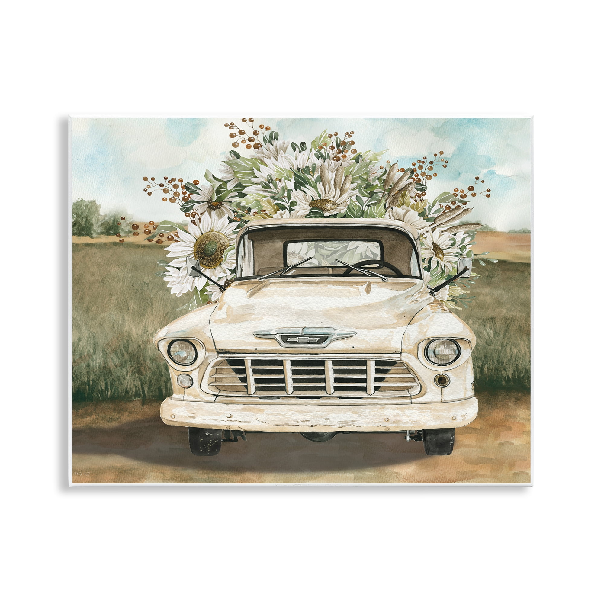 Stupell Industries Retro Country Flowers Delivery Wall Plaque Art, design by Cindy Jacobs