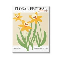 Stupell Industries Retro Daffodil Festival Botanical & Floral Painting Gallery Wrapped Canvas Art Print Wall Art, 16 x 20