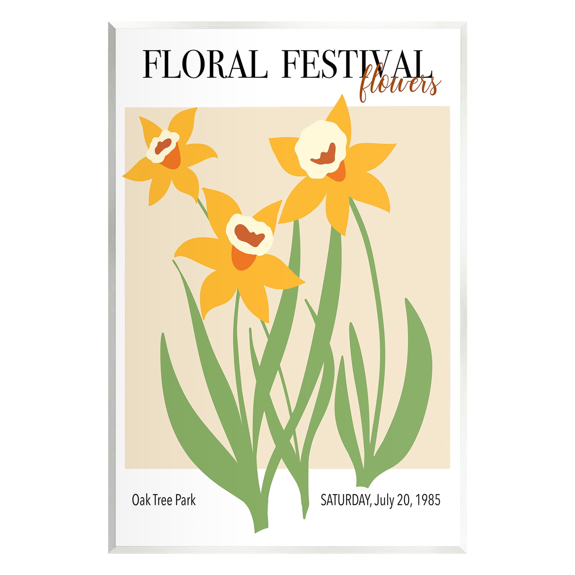 Stupell Industries Retro Daffodil Festival Botanical & Floral Painting Unframed Art Print Wall Art, 10 x 15