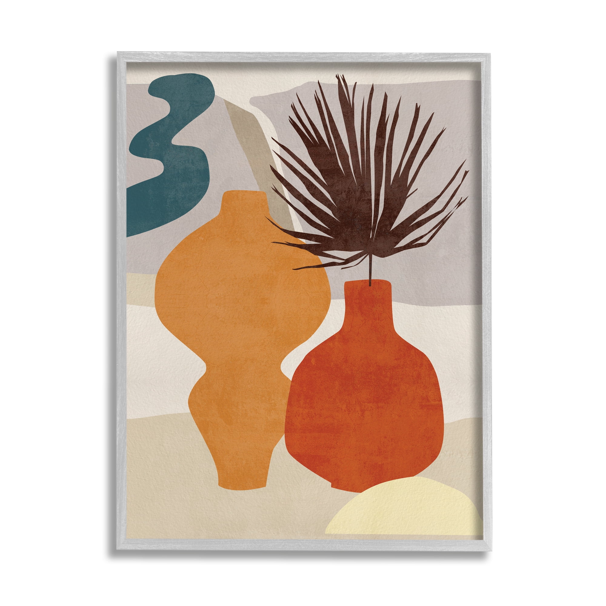 Stupell Industries Retro Decorated Vases Earth Tones Abstract Pottery, 16 x 20, Designed by Melissa Wang