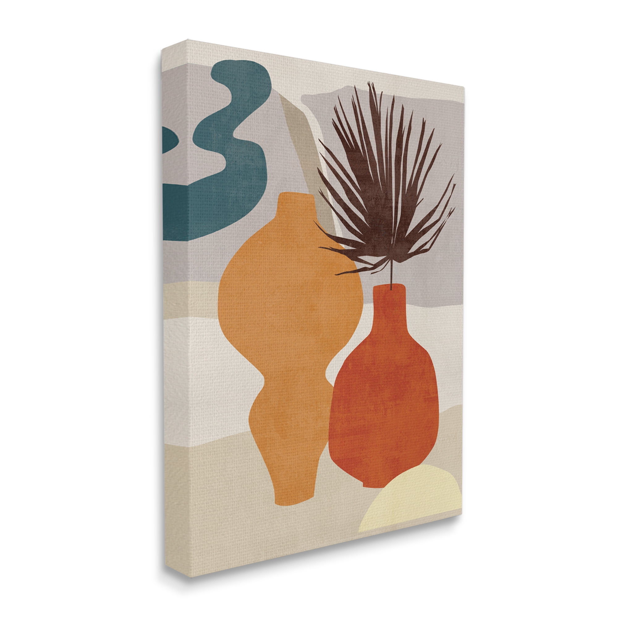 Stupell Industries Retro Decorated Vases Earth Tones Abstract Pottery, 24 x 30, Designed by Melissa Wang