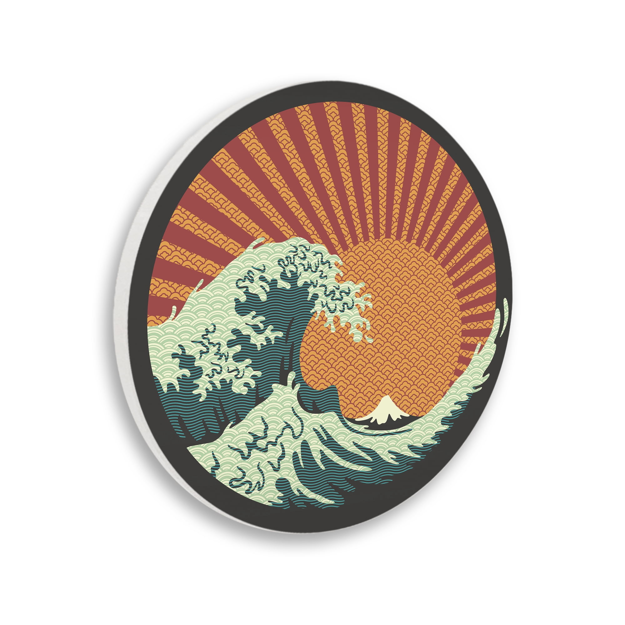 Stupell Industries Retro Detail Kanagawa Wave Circular Wall Plaque, design by Tobe Fonseca