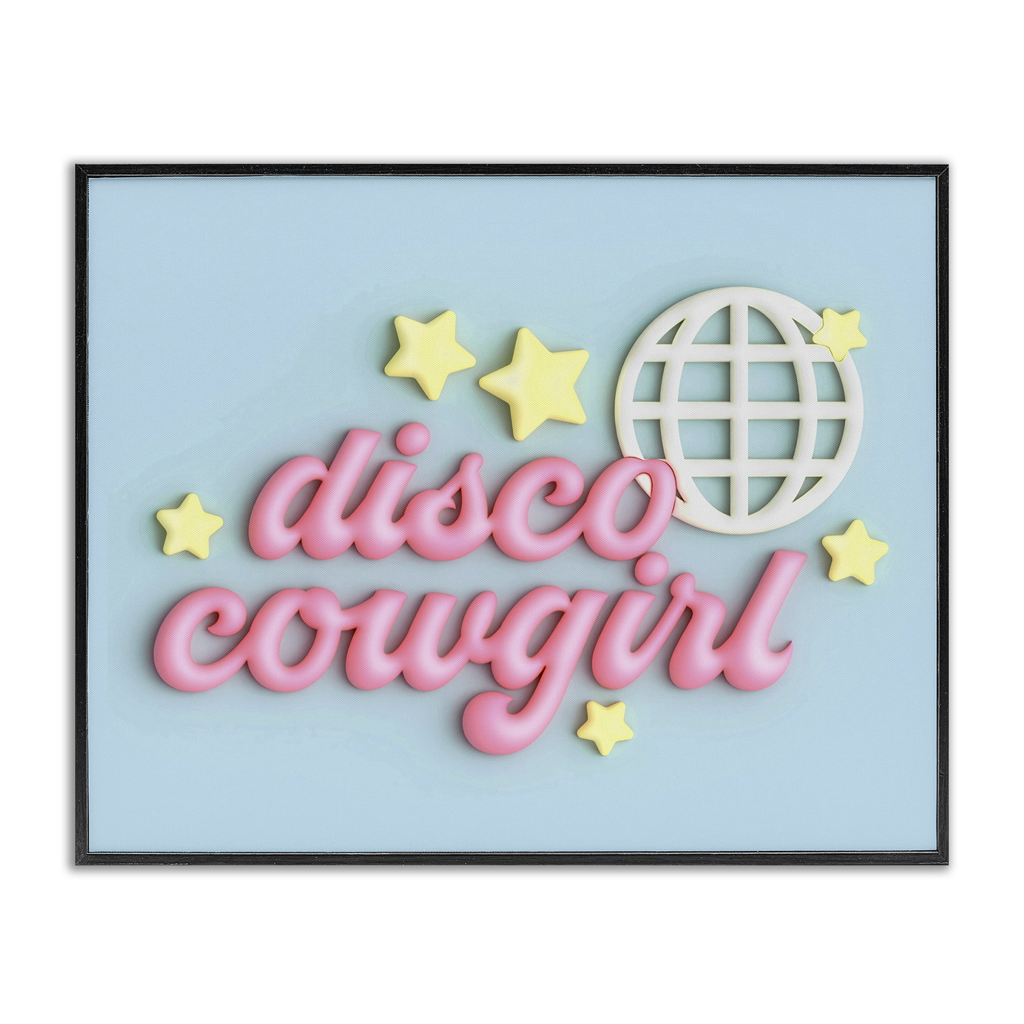 Stupell Industries Retro Disco Cowgirl Entertainment Painting Black Framed Art Print Wall Art, 14 x 11