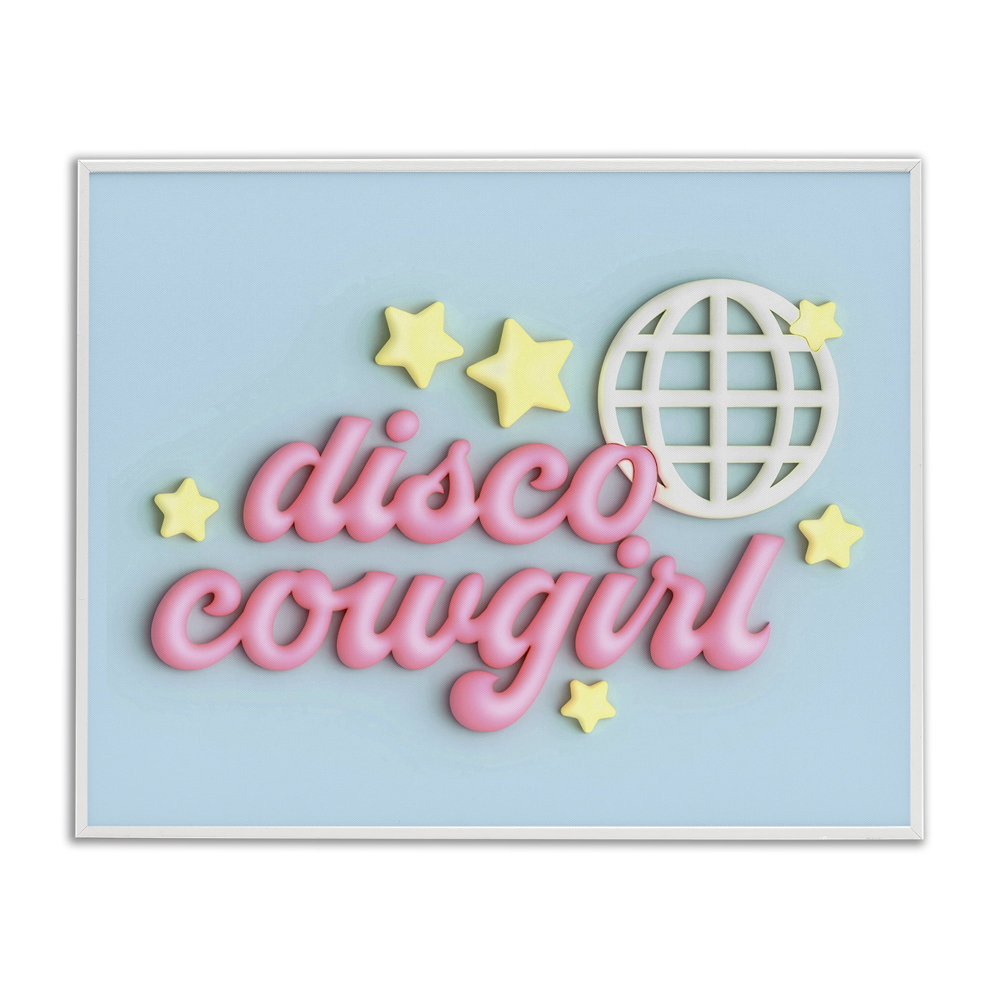 Stupell Industries Retro Disco Cowgirl Entertainment Painting White Framed Art Print Wall Art, 20 x 16