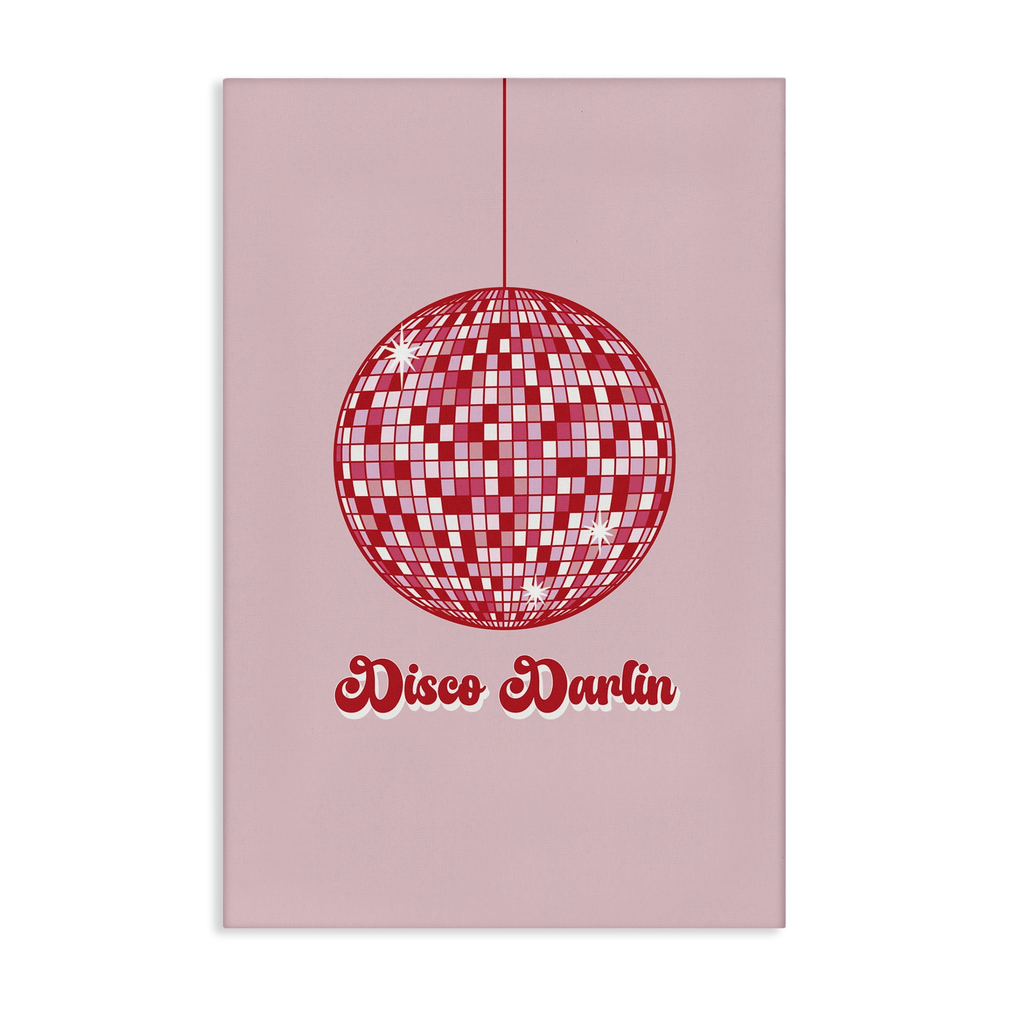 Stupell Industries Retro Disco Darlin Typography Painting Gallery Wrapped Canvas Art Print Wall Art, 20 x 30