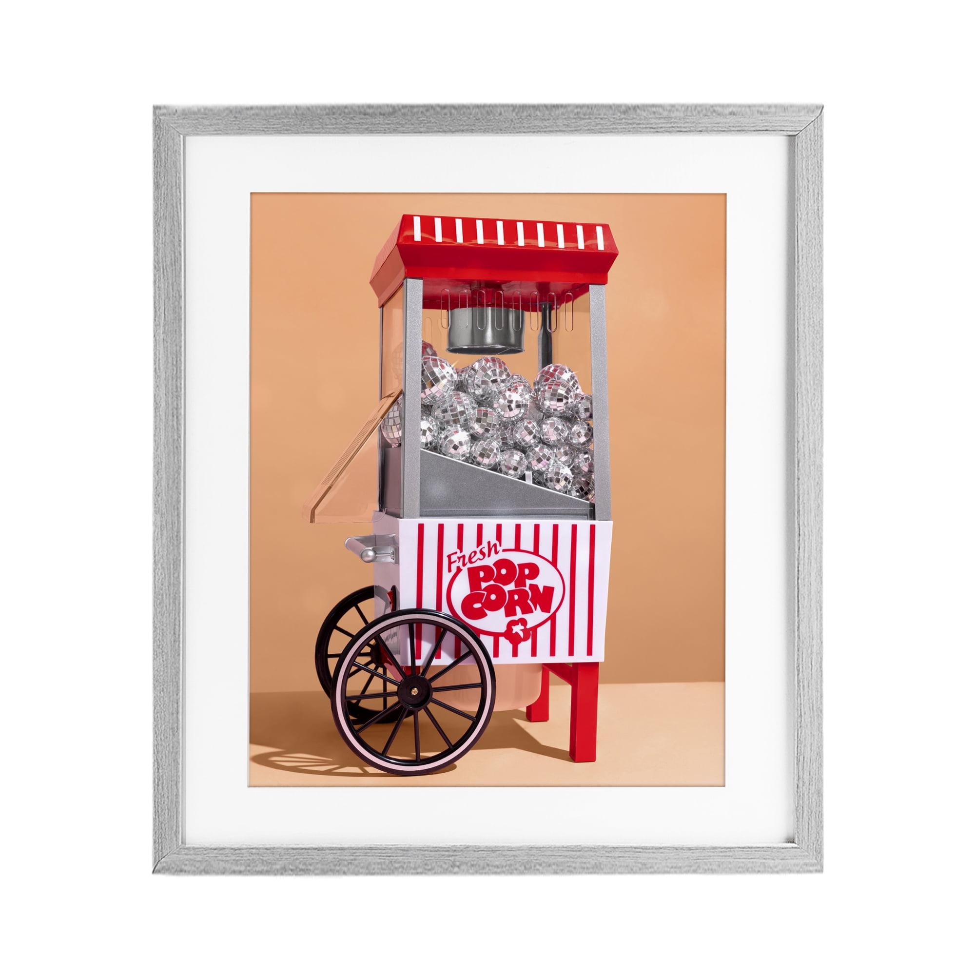 Stupell Industries Retro Disco Popcorn Machine Gray Framed Print Under Glass, design by LISH Creative