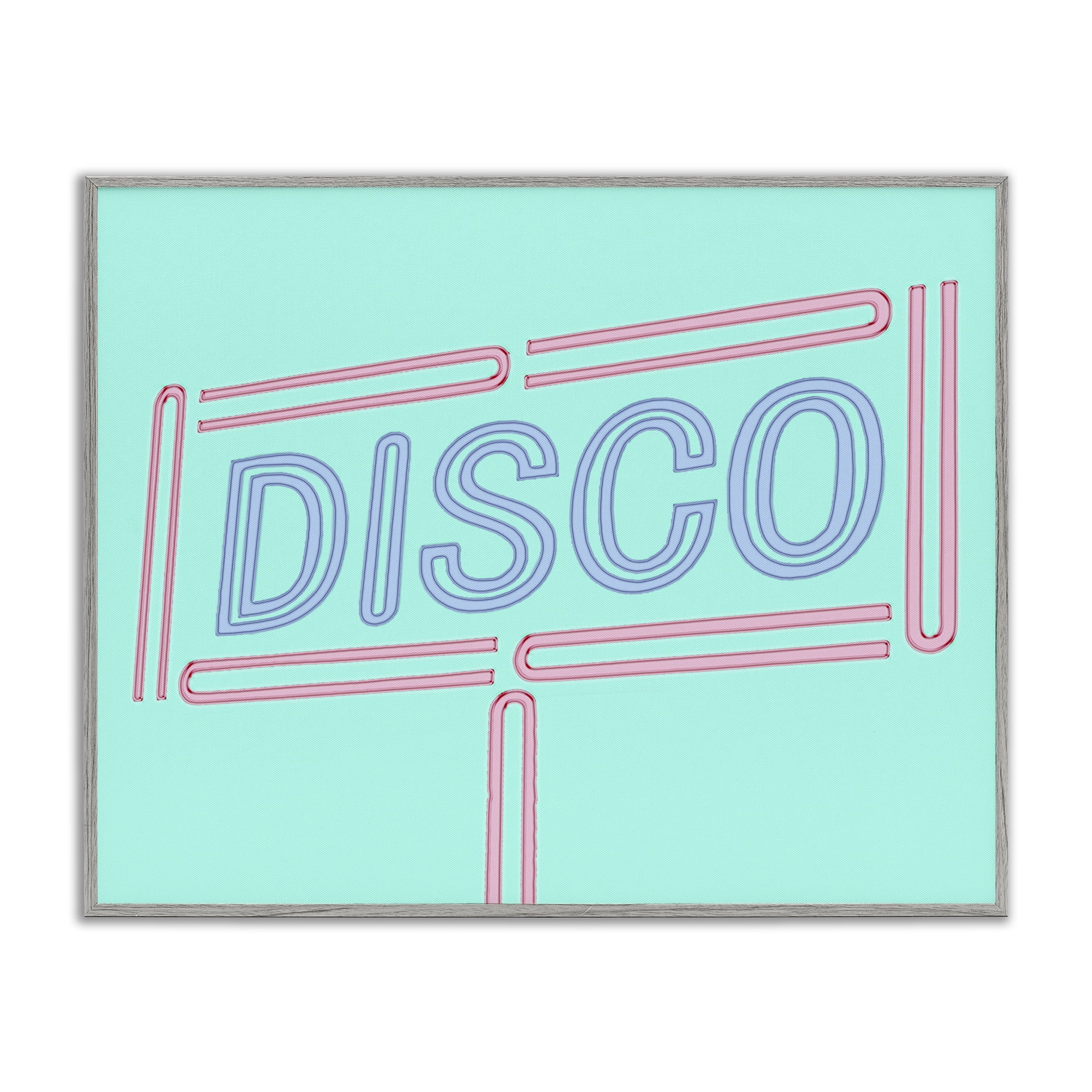 Stupell Industries Retro Disco Sign Typography Painting Gray Framed Art Print Wall Art, 14 x 11