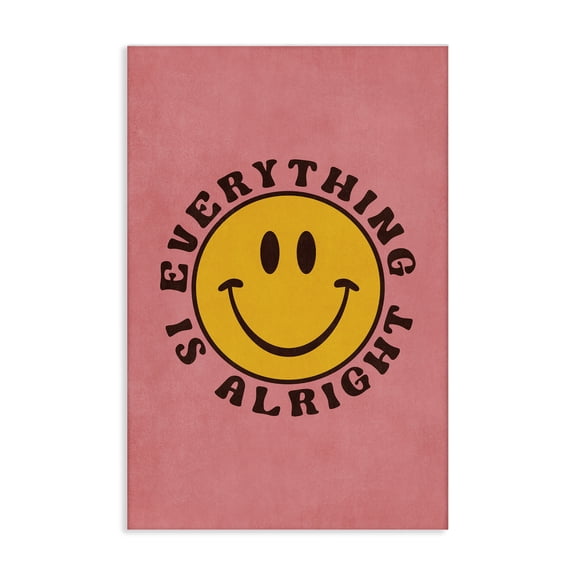 Stupell Industries Retro Everything Is Alright Text & Numbers Painting Wrapped Canvas Art Print Wall Art, 16 x 24