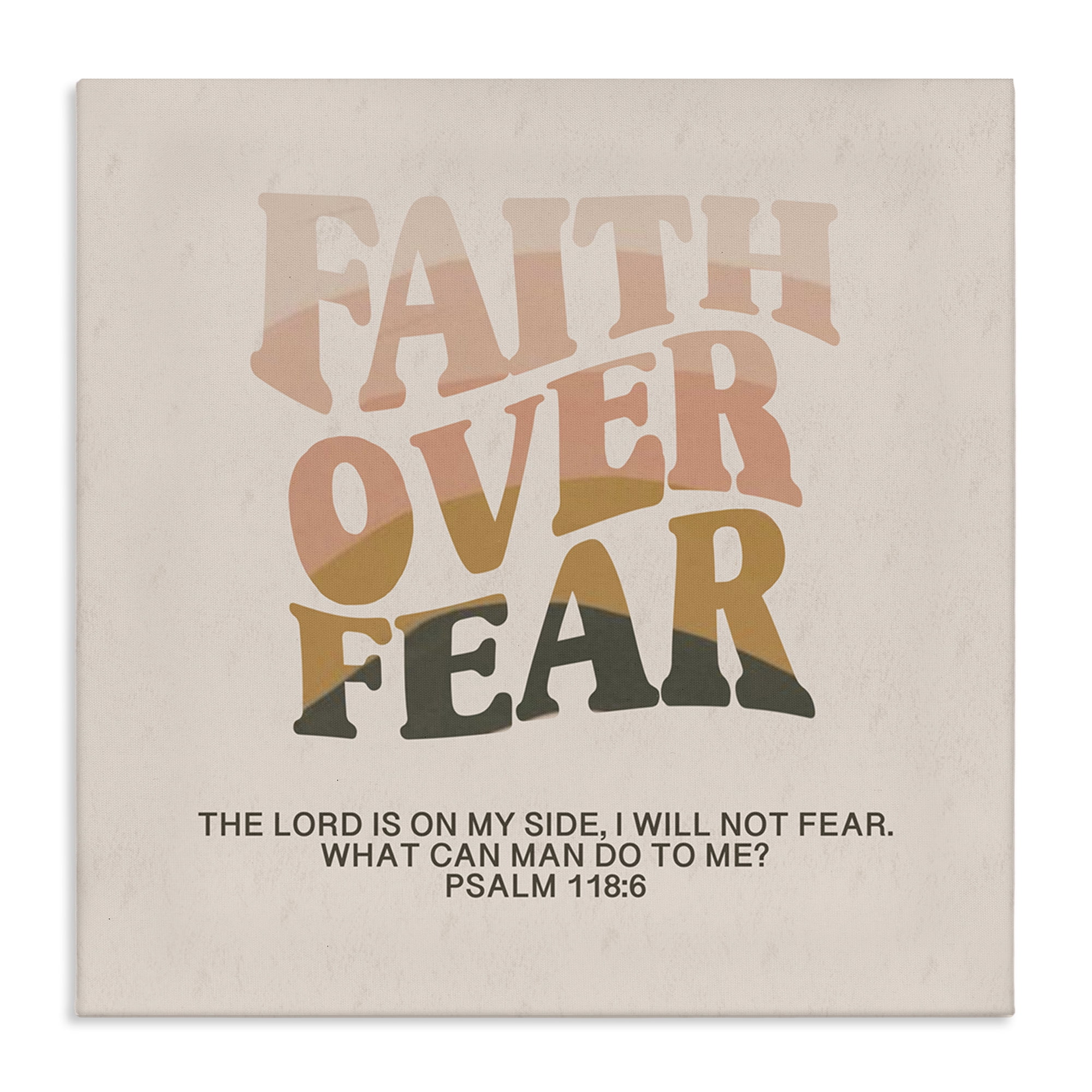 Stupell Industries Retro Faith Over Fear Religious & Spiritual Painting Wrapped Canvas Art Print Wall Art, 36 x 36
