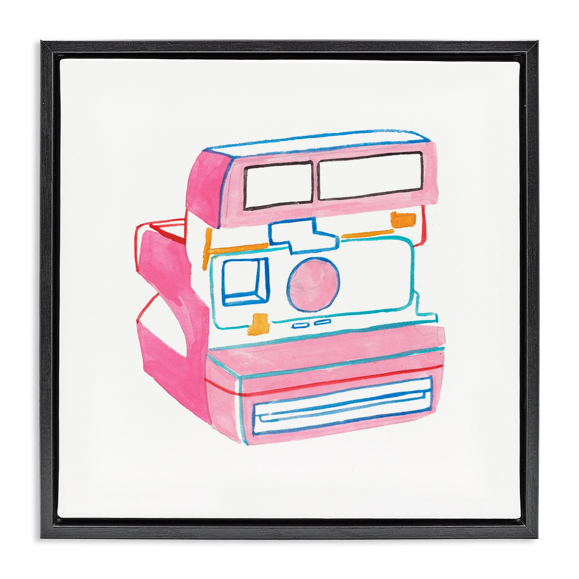 Stupell Industries Retro Film Camera Novelty Painting Black Floater Framed Art Print Wall Art, 25 x 25
