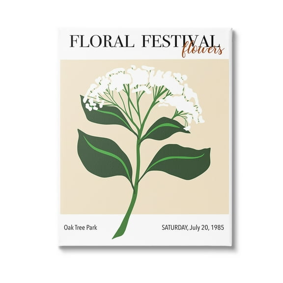 Stupell Industries Retro Floral Festival Botanical & Floral Painting Gallery Wrapped Canvas Art Print Wall Art, 16 x 20