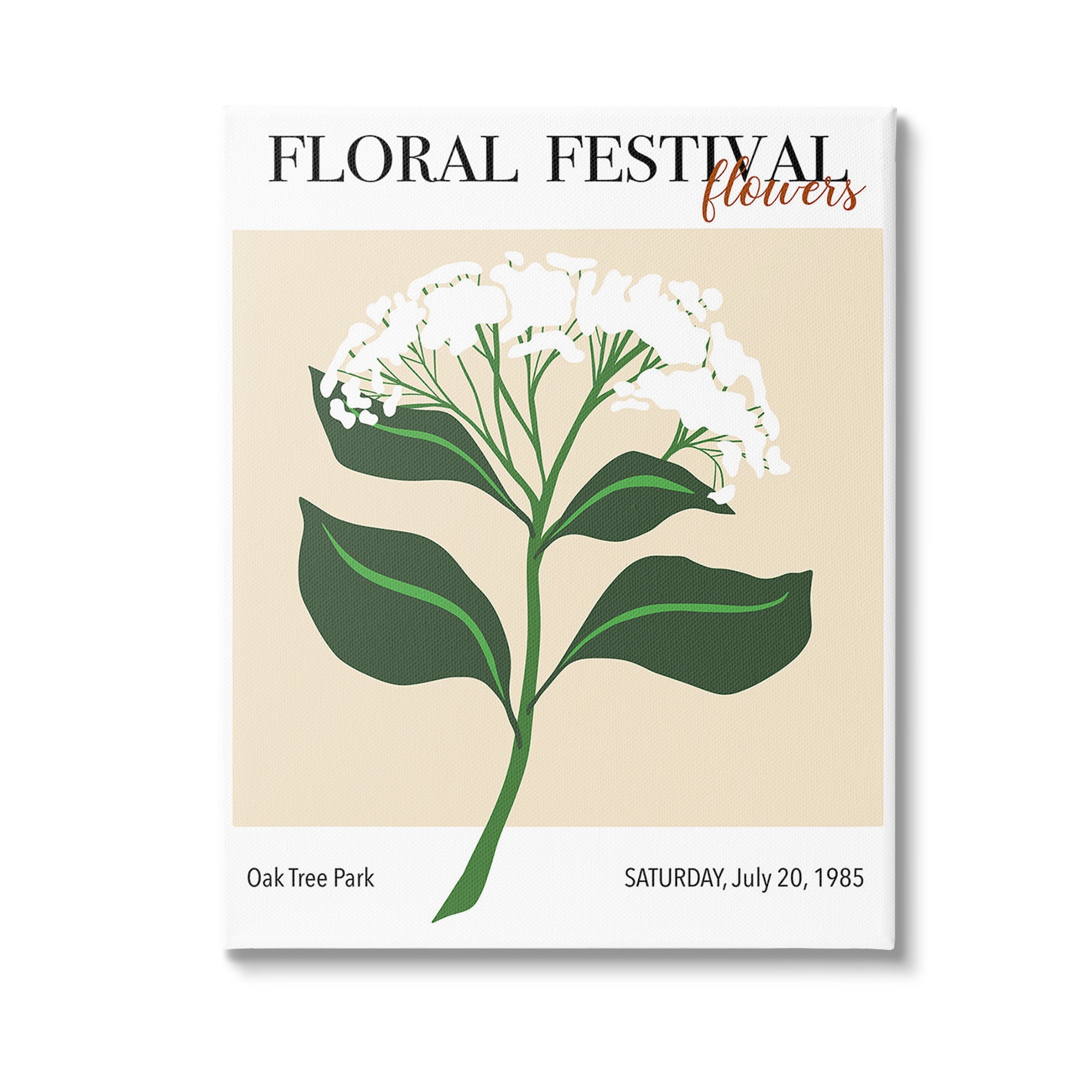 Stupell Industries Retro Floral Festival Botanical & Floral Painting Gallery Wrapped Canvas Art Print Wall Art, 36 x 48