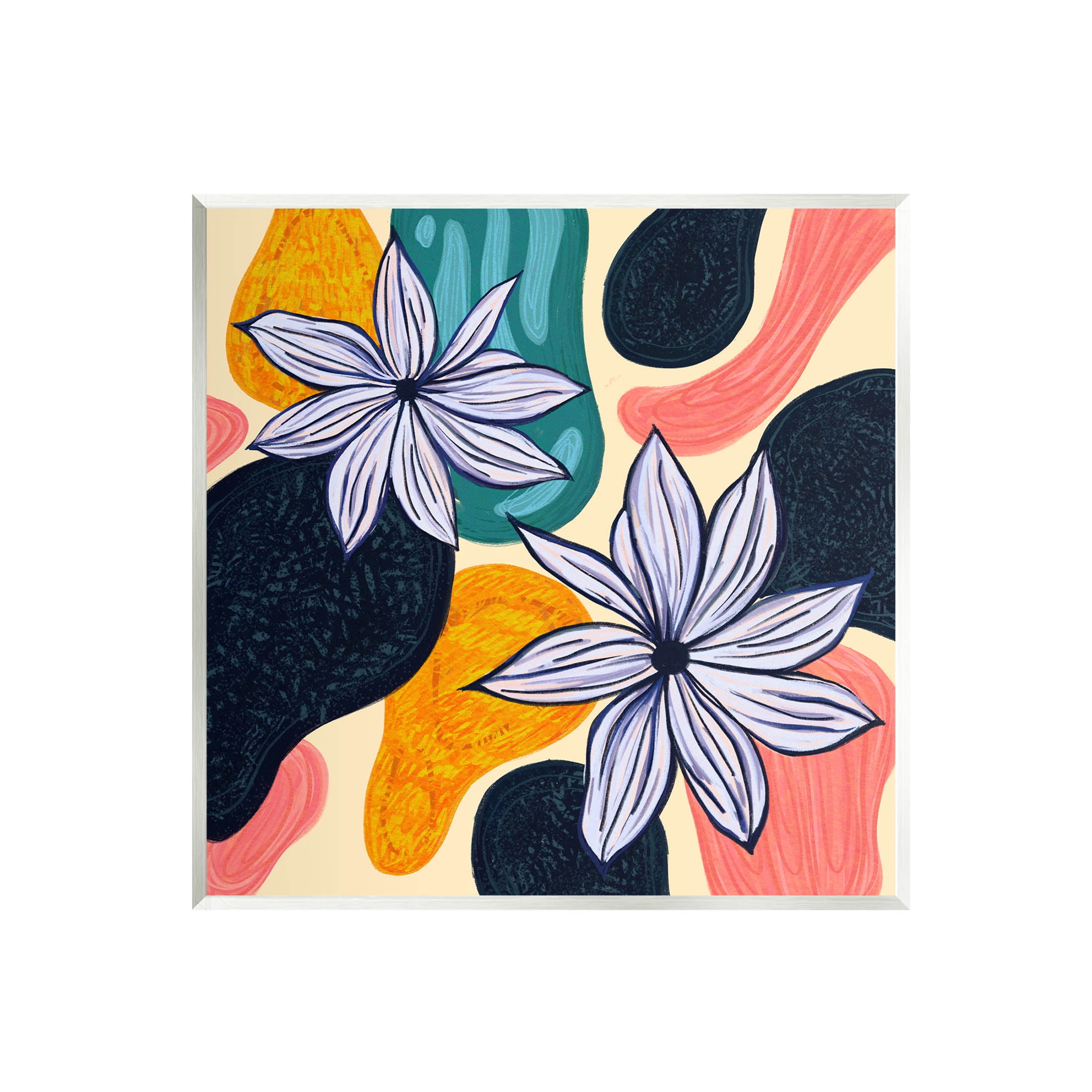 Stupell Industries Retro Floral Shapes Arrangement Graphic Art Unframed Art Print Wall Art, Design by Ziwei Li
