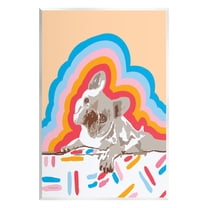 Stupell Industries Retro French Bulldog Abstraction Animals & Insects Painting Unframed Art Print Wall Art, 10 x 15