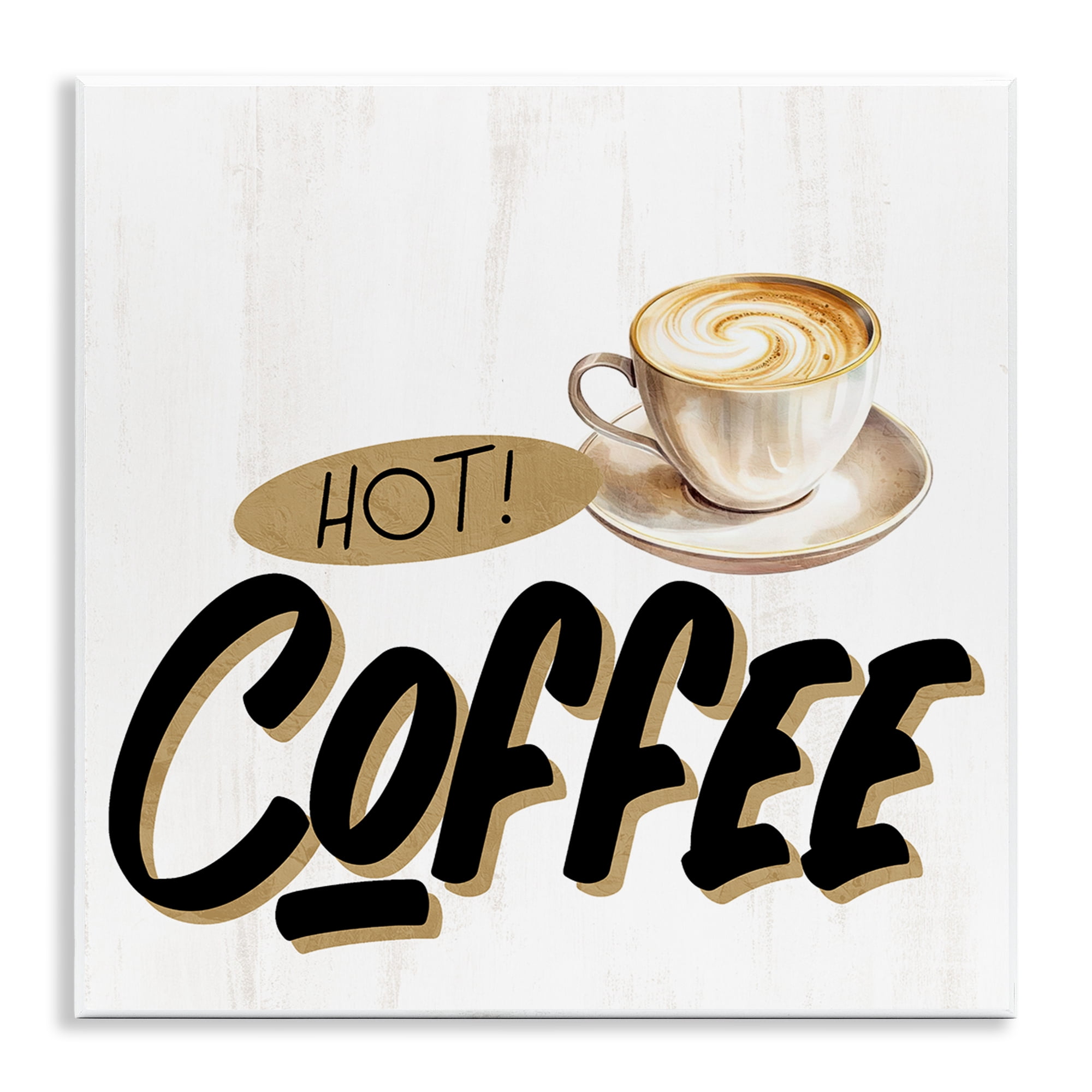 Stupell Industries Retro Fresh Hot Coffee Wall Plaque Art, design by Kim Allen