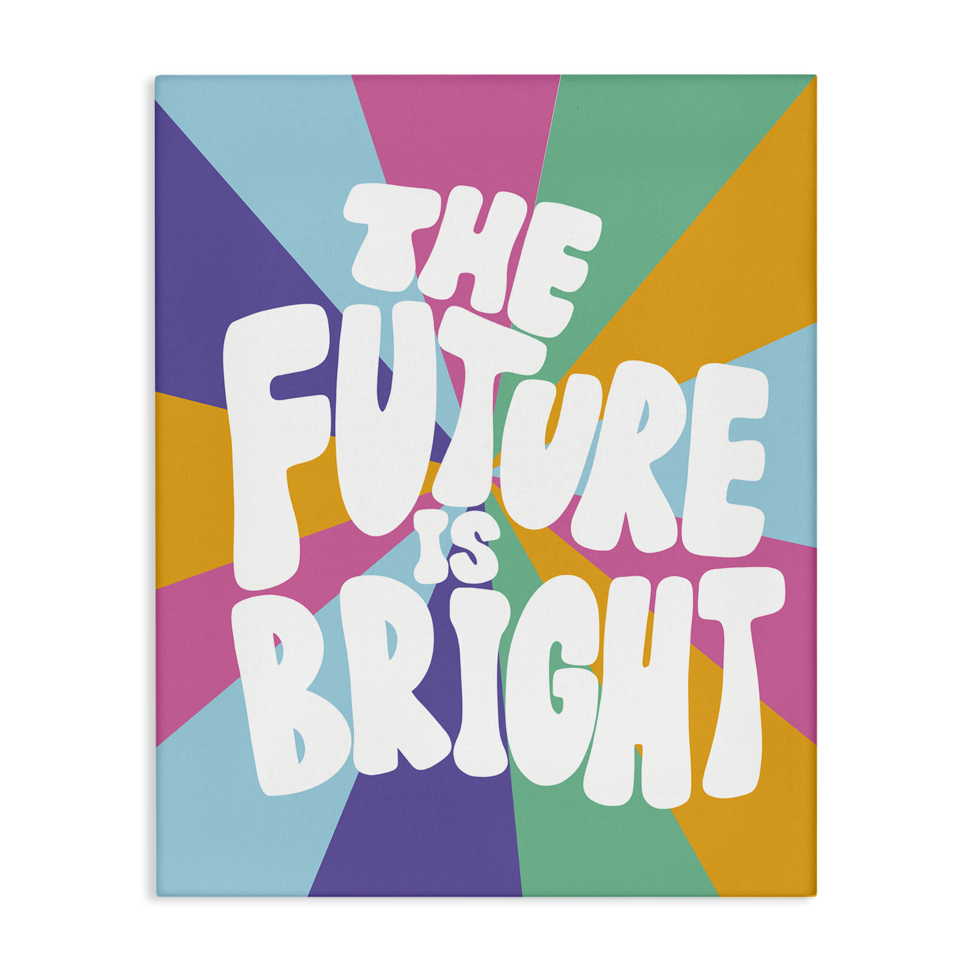 Stupell Industries Retro Future Is Bright Text & Numbers Painting Wrapped Canvas Art Print Wall Art, 24 x 30