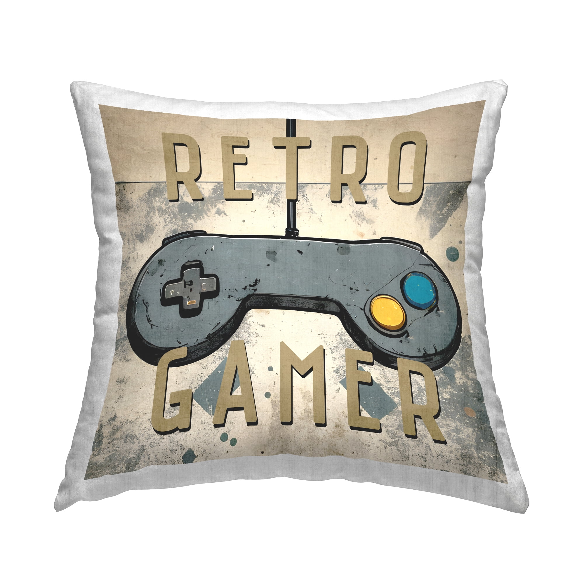 Stupell Industries Retro Gamer Controller Decorative Printed Throw Pillow Design by Kim Allen.
