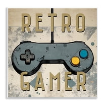 Stupell Industries Retro Gamer Controller Entertainment Painting Unframed Art Print Wall Art, 12 x 12