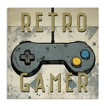 Stupell Industries Retro Gamer Controller Entertainment Painting Wrapped Canvas Art Print Wall Art, 17 x 17