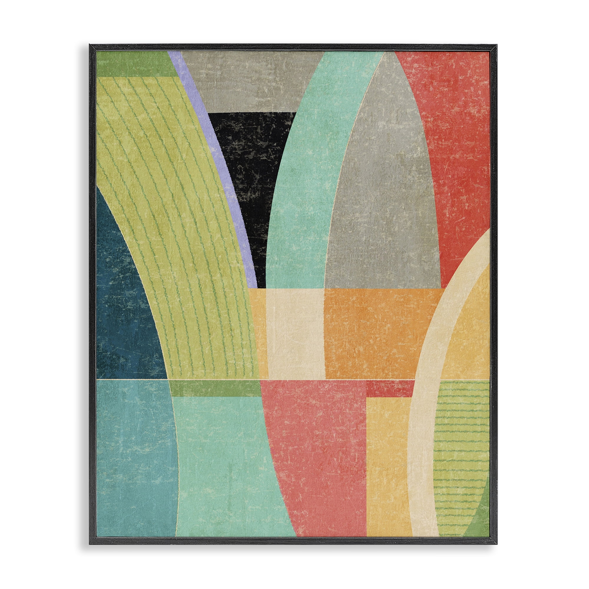 Stupell Industries Retro Geometric Archways Black Framed Giclee Art, design by Suzanne Nicoll