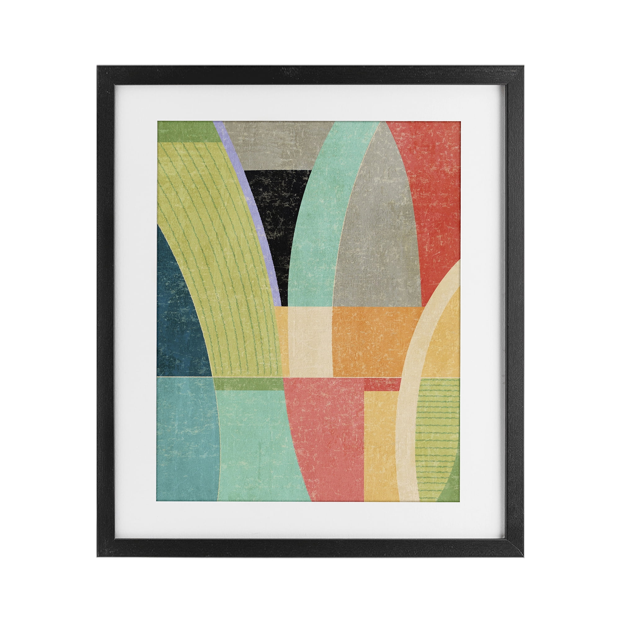 Stupell Industries Retro Geometric Archways Black Framed Print Under Glass, design by Suzanne Nicoll
