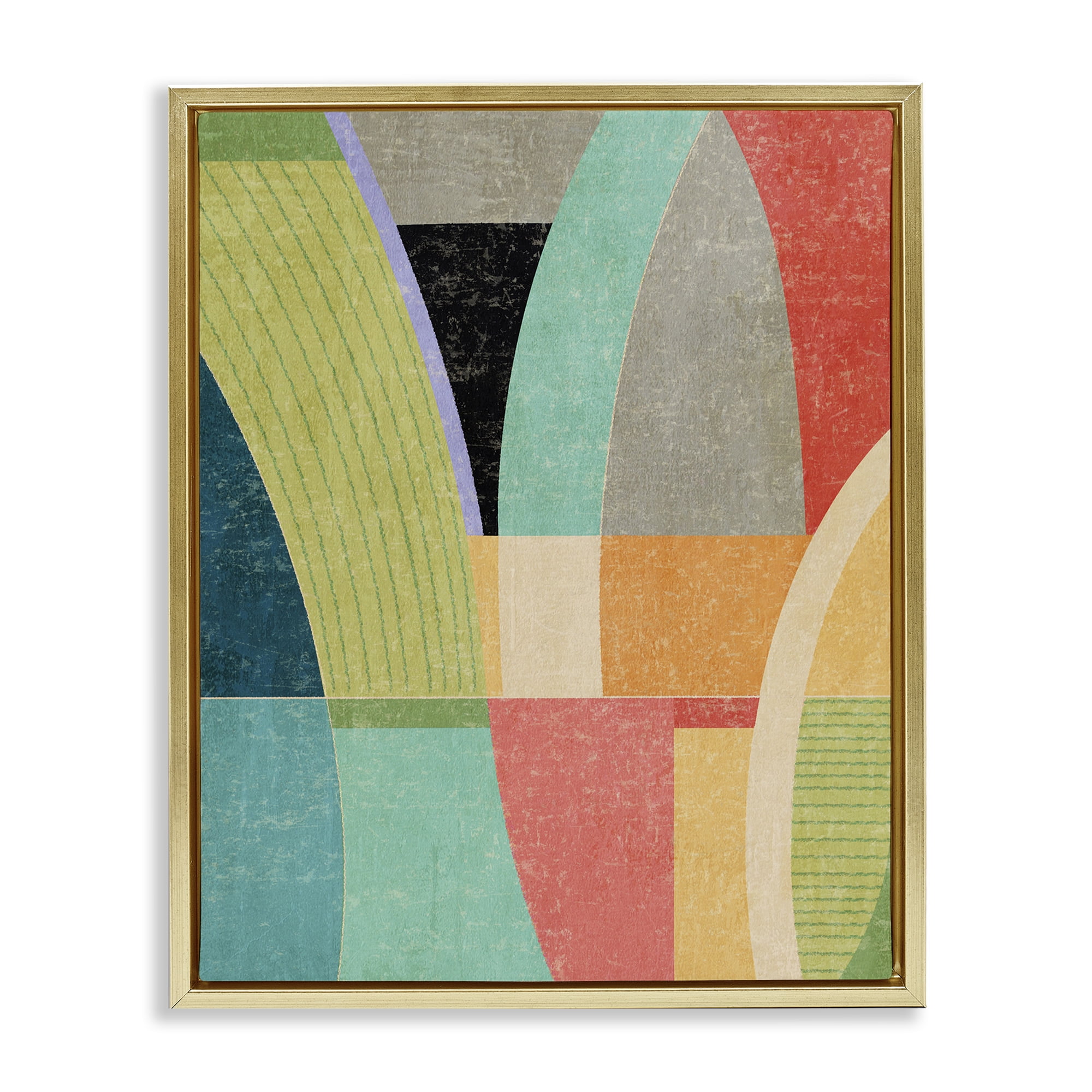Stupell Industries Retro Geometric Archways Gold Framed Floater Canvas Wall Art, design by Suzanne Nicoll