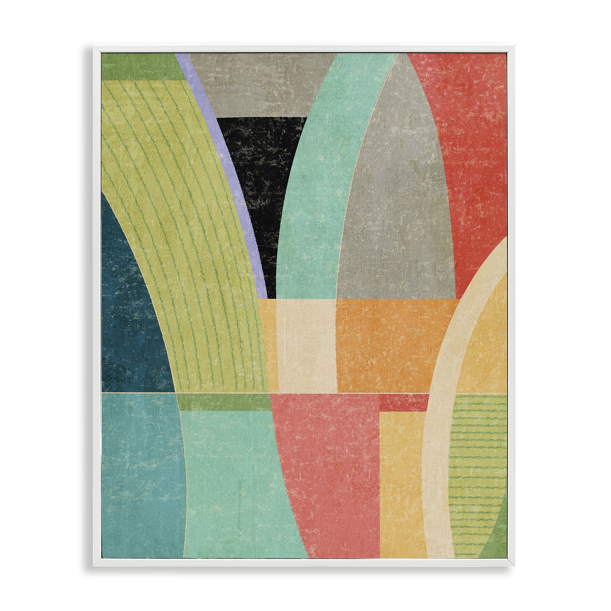 Stupell Industries Retro Geometric Archways White Framed Giclee Art, design by Suzanne Nicoll
