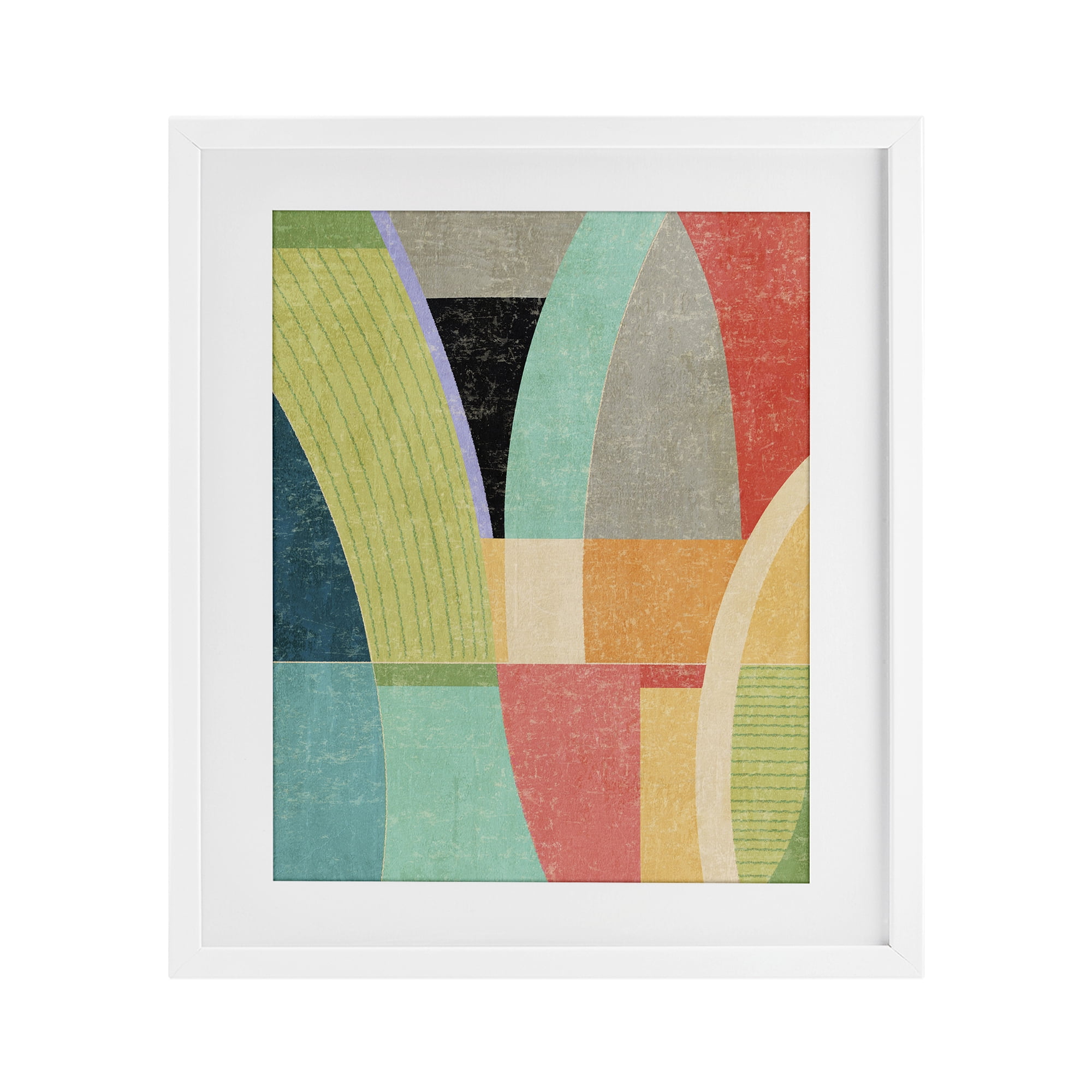 Stupell Industries Retro Geometric Archways White Framed Print Under Glass, design by Suzanne Nicoll
